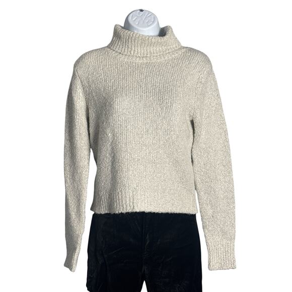 Wool Blend Brandy Melville Cream Turtleneck Sweater Size Small - Picture 1 of 5